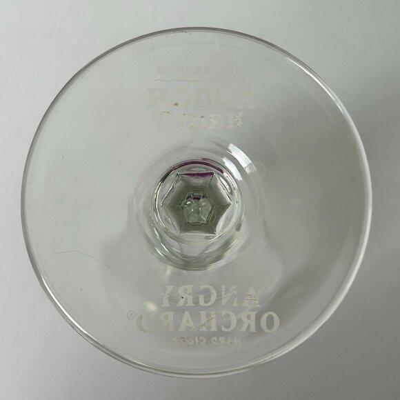Angry Orchard Hard Cider Flute Glass Cider House Set of 4 Stemmed Embossed - Picture 9 of 9